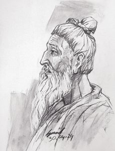 Lalon Shah portrait drawing with cgarcoal copy