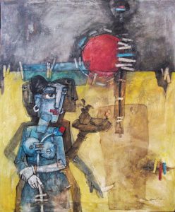 Waiting 4 Oil on canvas Size 30 X 36 year 2015