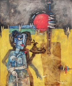 Abstract woman waiting her man