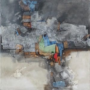 Abstract painting geometric shapes.